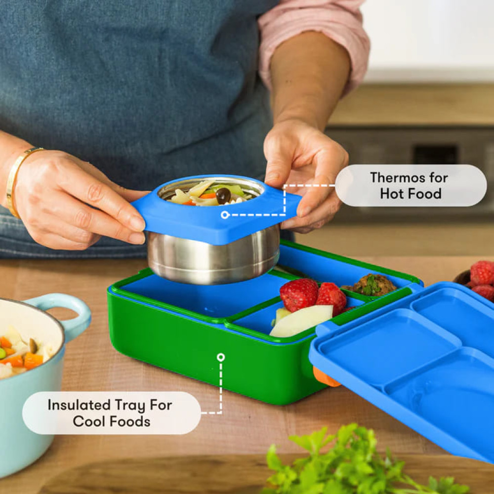 OmieBox Φαγητοδοχείο με 2 Ζώνες Θερμοκρασίας 1.35lt (Monster Blue)