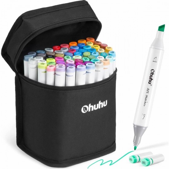 Ohuhu Oahu Σετ 60 Μαρκαδόρων Αλκοόλης Fine & Chisel