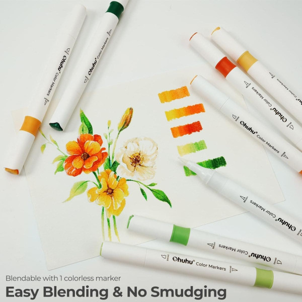 Ohuhu Dual Σετ 64 Μαρκαδόρων με Βάση το Νερό Brush & Chisel