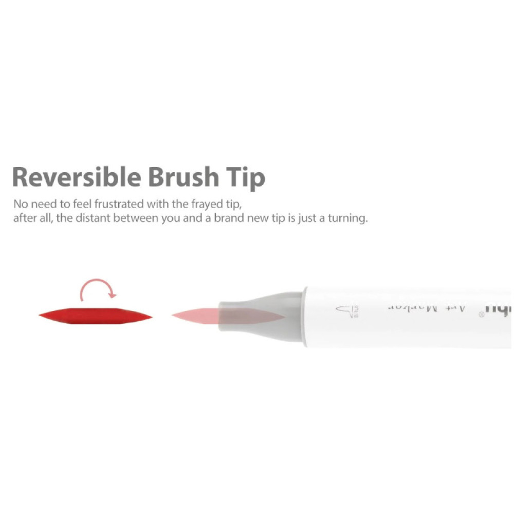 Ohuhu Honolulu Σετ 6 Μαρκαδόρων Αλκοόλης Brush & Chisel - Skin Tones