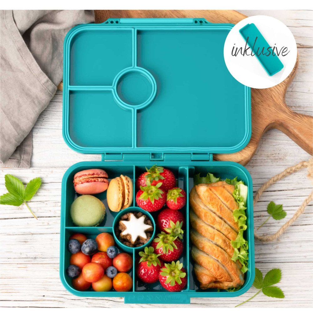 Lekkabox Classic Φαγητοδοχείο Tritan με 4 χωρίσματα (Petrol)