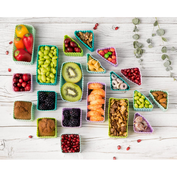 Lekkabox Bento Cups Θήκες Σιλικόνης 4 τμχ (Forest)