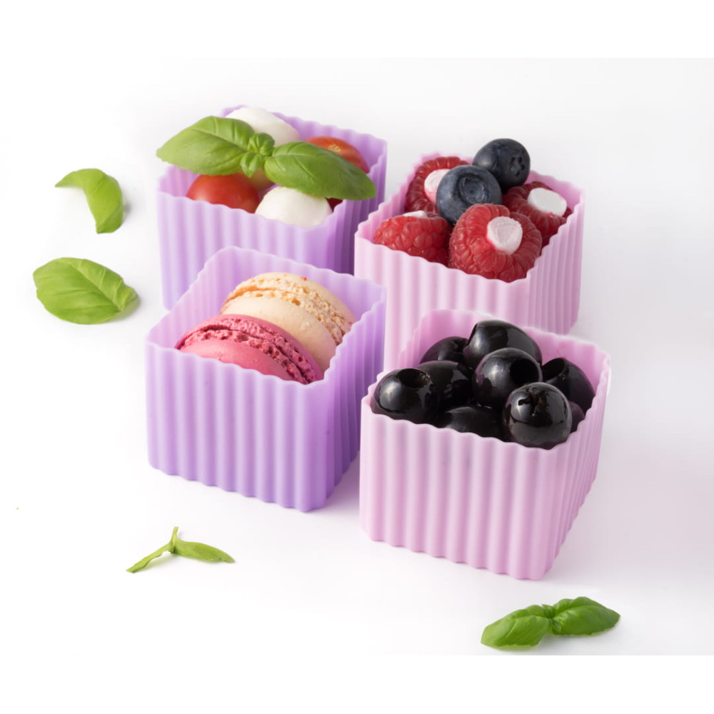 Lekkabox Bento Cups Θήκες Σιλικόνης 4 τμχ (Rosa)
