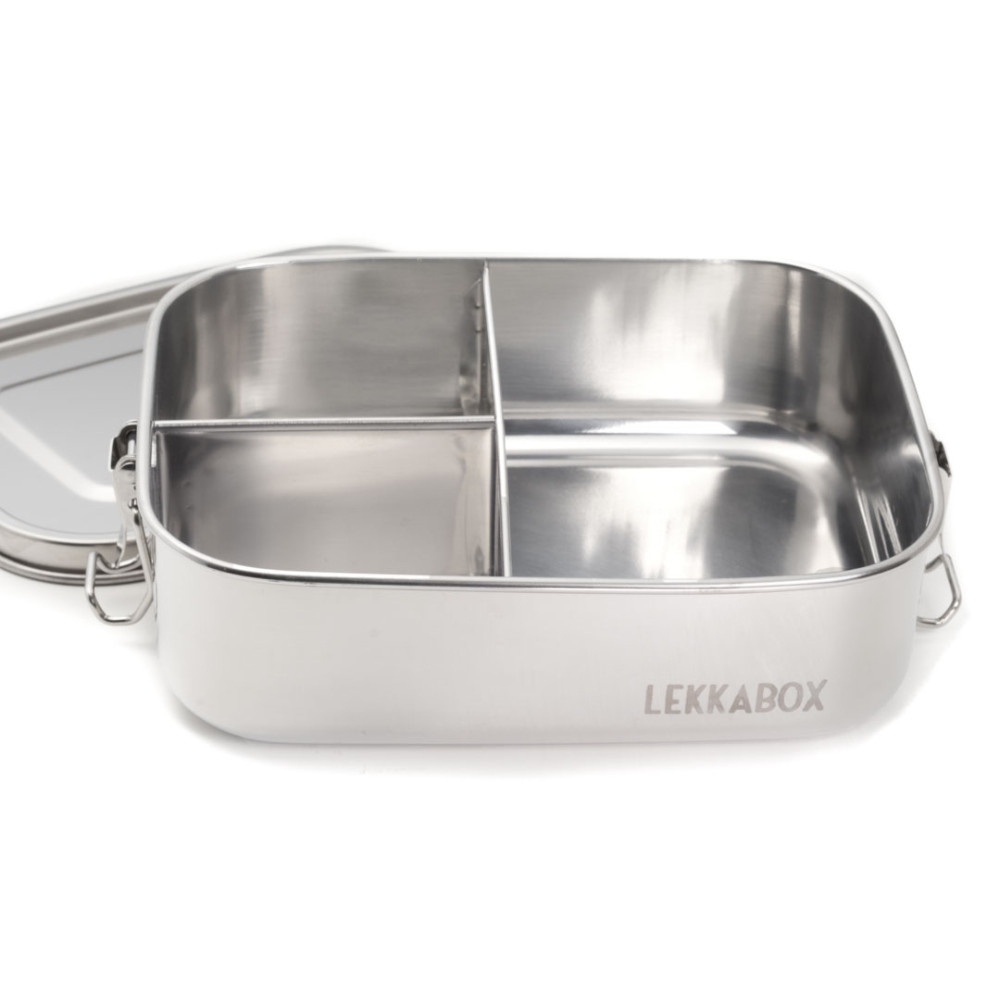 Lekkabox Safe Ανοξείδωτο Φαγητοδοχείο με 3 Χωρίσματα 1400ml