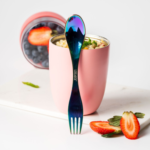 Lekkabox Rainbow Spork Κουταλοπίρουνο από Ανοξείδωτο Ατσάλι 19cm