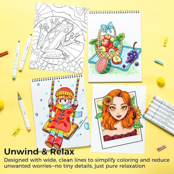 Ohuhu Bleedproof Coloring Book My Simple Pleasure