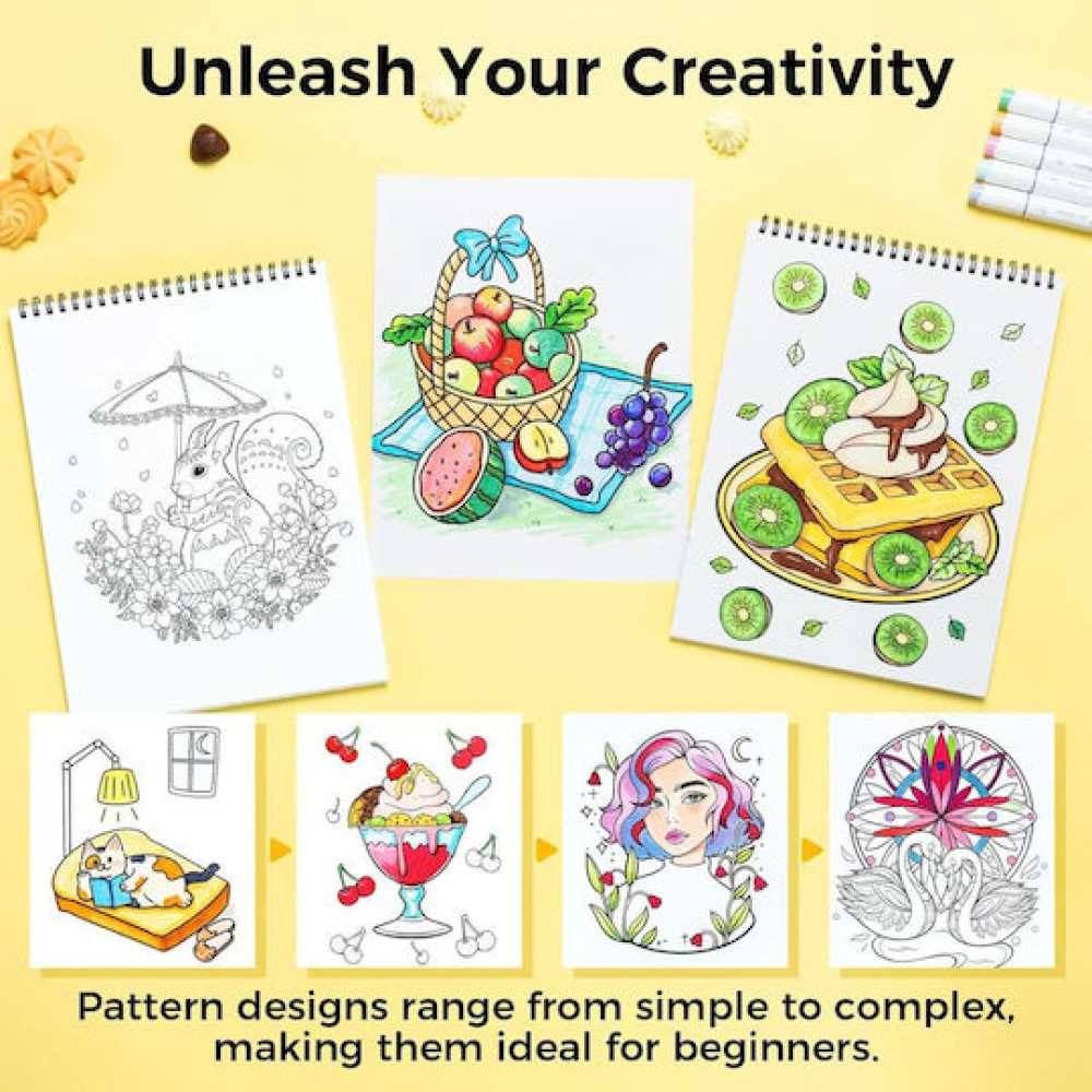 Ohuhu Bleedproof Coloring Book My Simple Pleasure