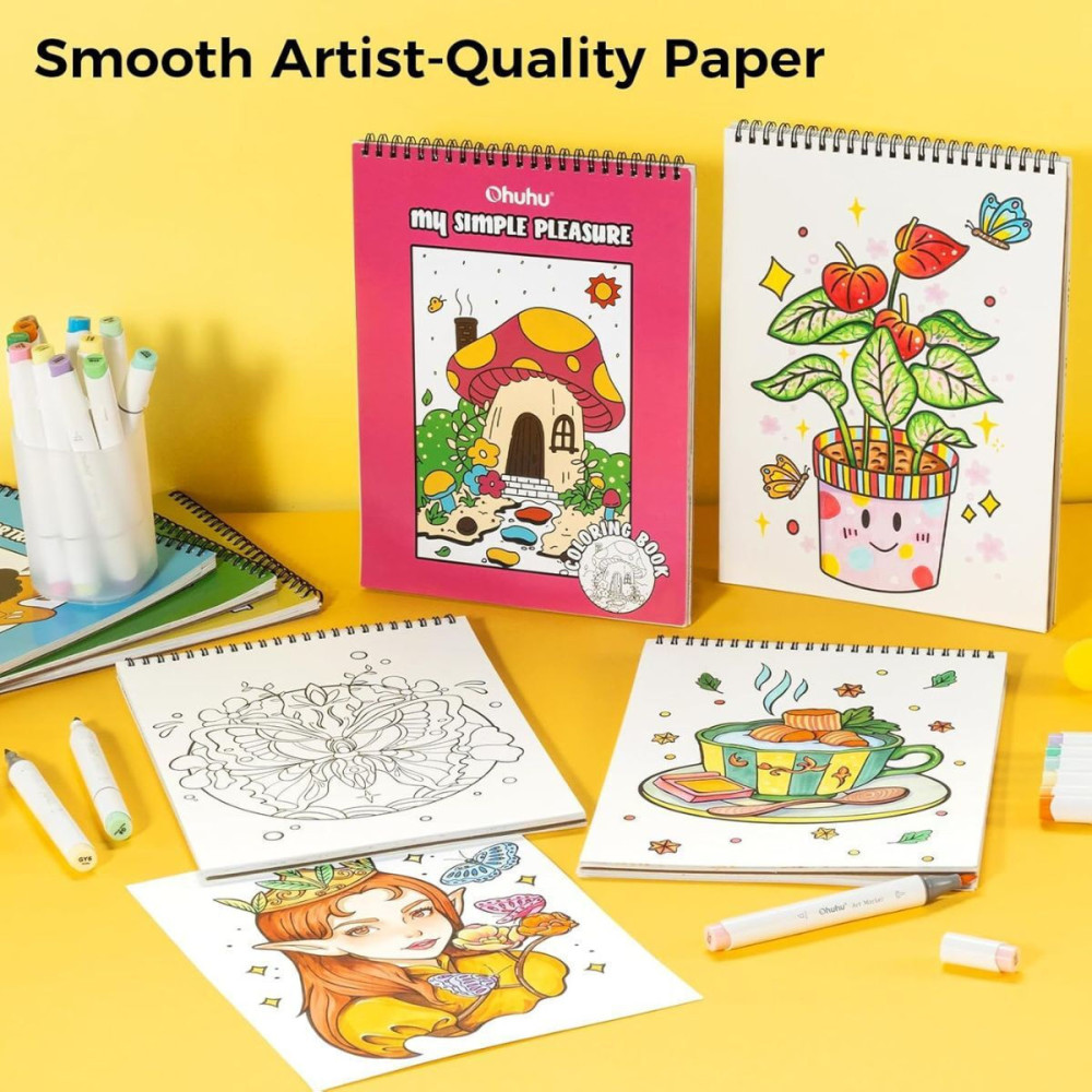 Ohuhu Bleedproof Coloring Book My Simple Pleasure