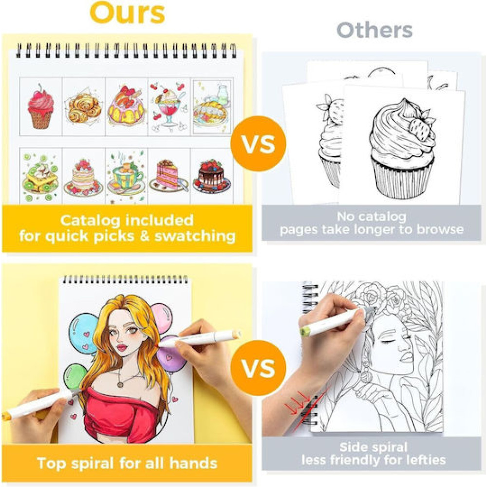 Ohuhu Bleedproof Coloring Book Enjoy the Sweet Moments