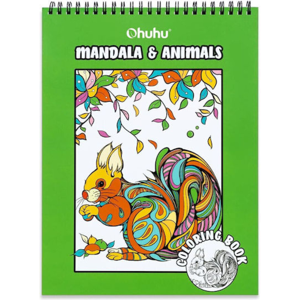 Ohuhu Bleedproof Coloring Book Mandala & Animals