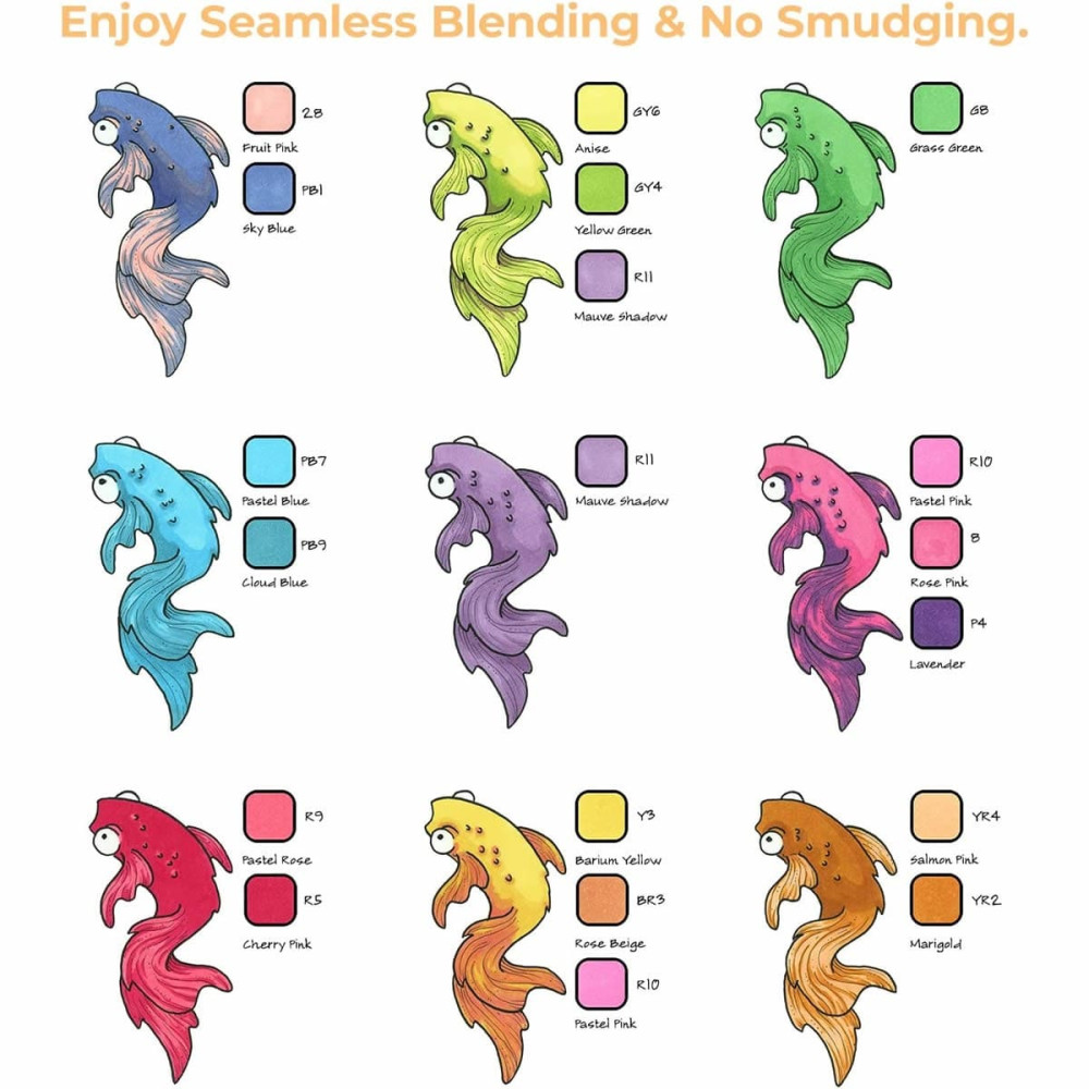 Ohuhu Honolulu Alcohol Art Markers Σετ Μαρκαδόρων 320 χρωμάτων Brush & Chisel