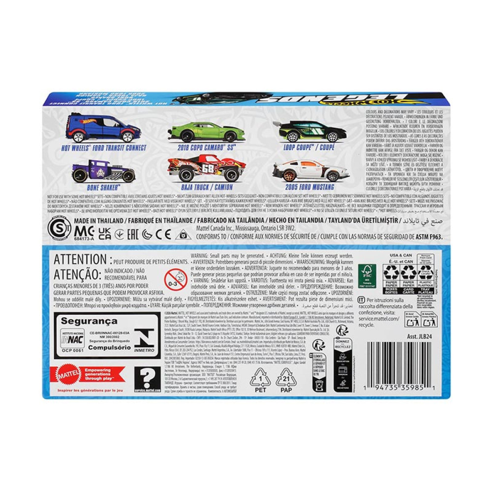 Mattel Hot Wheels: Silver Series - Hot Wheels Legends Set of 6 1:64 (JLB24)
