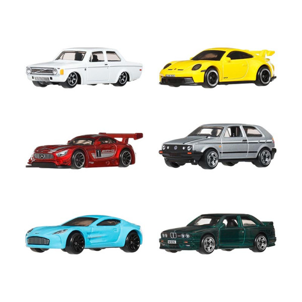 Mattel Hot Wheels: Silver Series - Euro Style Set of 6 1:64 (JLB25)