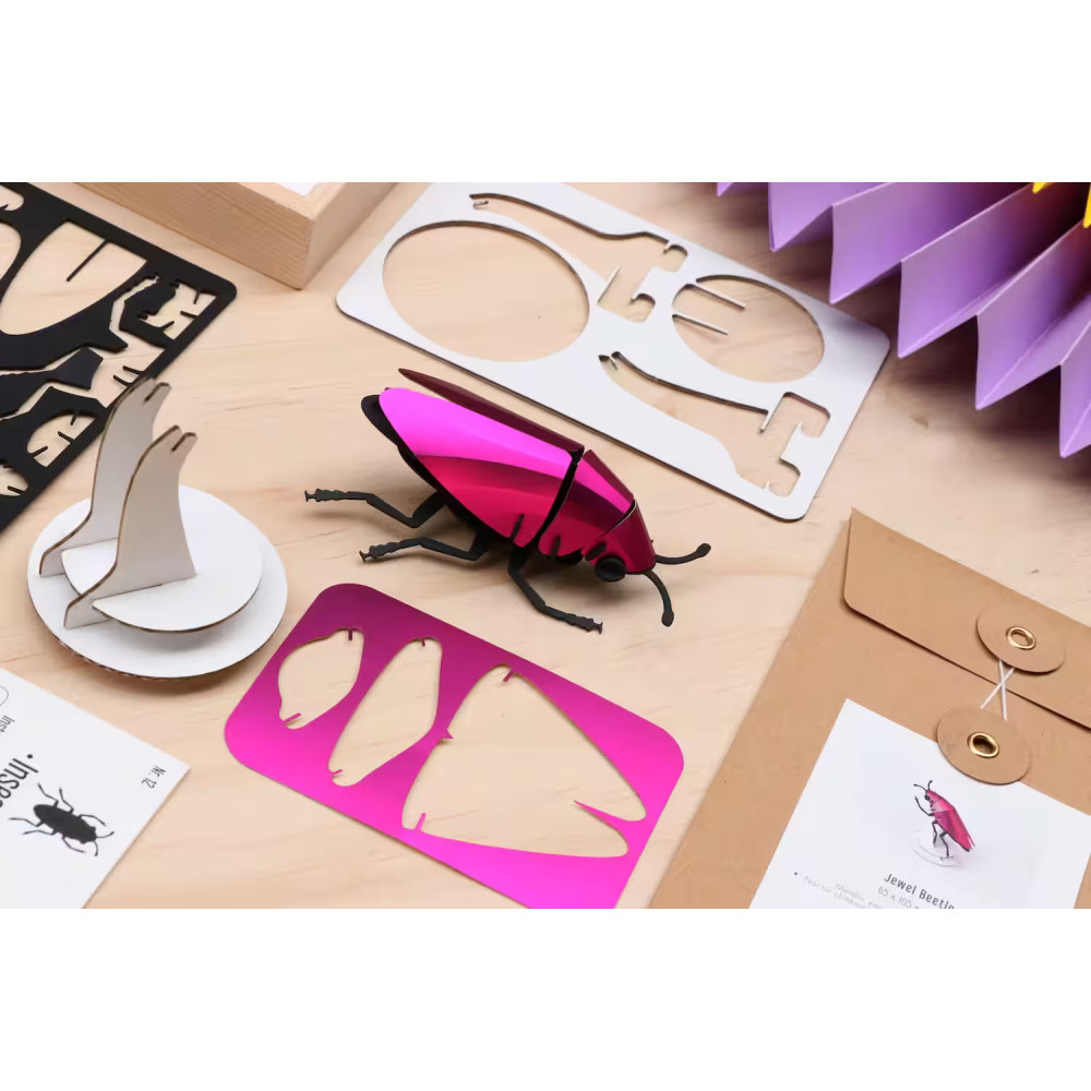 Assembli 3D Paper Jewel Beetle - Pink Metallic (6,5 x 10,5 x 4 cm)