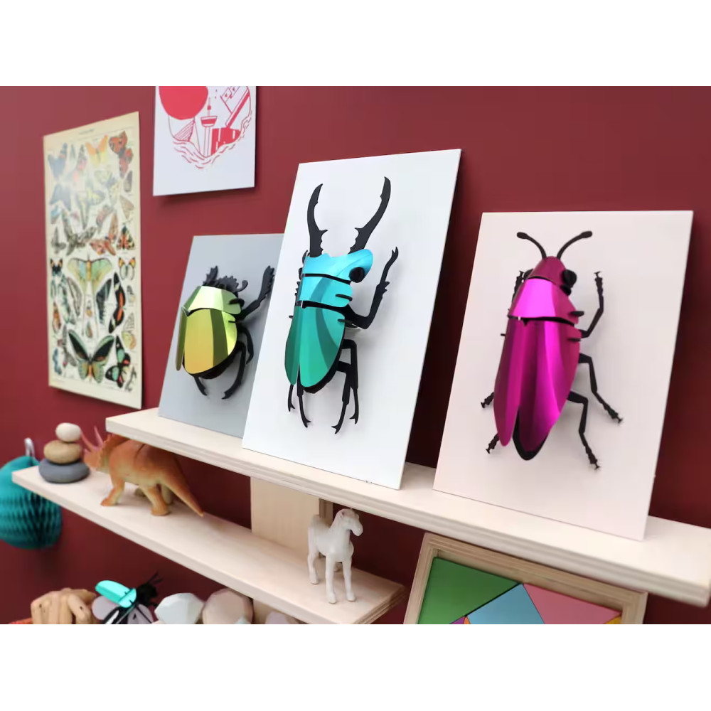 Assembli 3D Paper Jewel Beetle - Pink Metallic (6,5 x 10,5 x 4 cm)