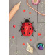 Assembli 3D Paper Ladybug - Ruby Metallic (8 x 7,5 x 3,8 cm)