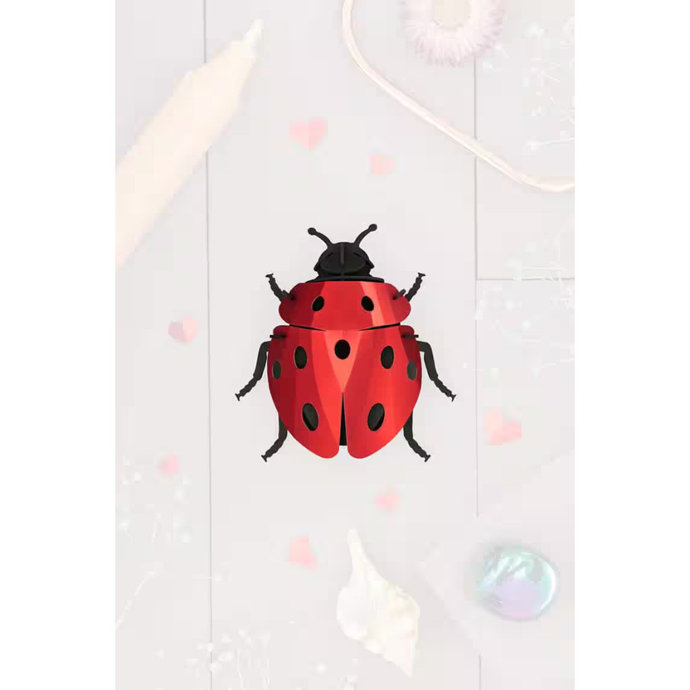 Assembli 3D Paper Ladybug - Ruby Metallic (8 x 7,5 x 3,8 cm)