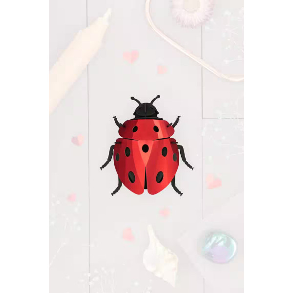 Assembli 3D Paper Ladybug - Ruby Metallic (8 x 7,5 x 3,8 cm)