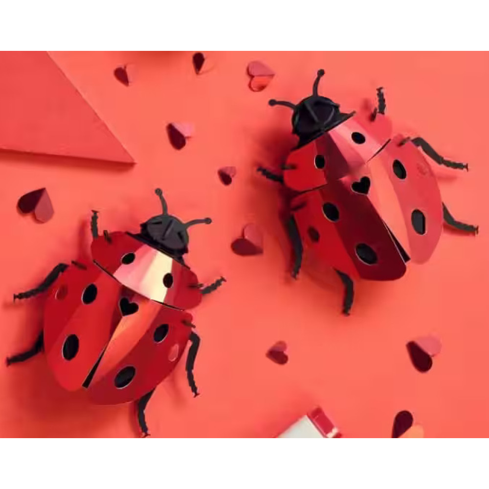 Assembli 3D Paper Ladybug - Ruby Metallic (8 x 7,5 x 3,8 cm)