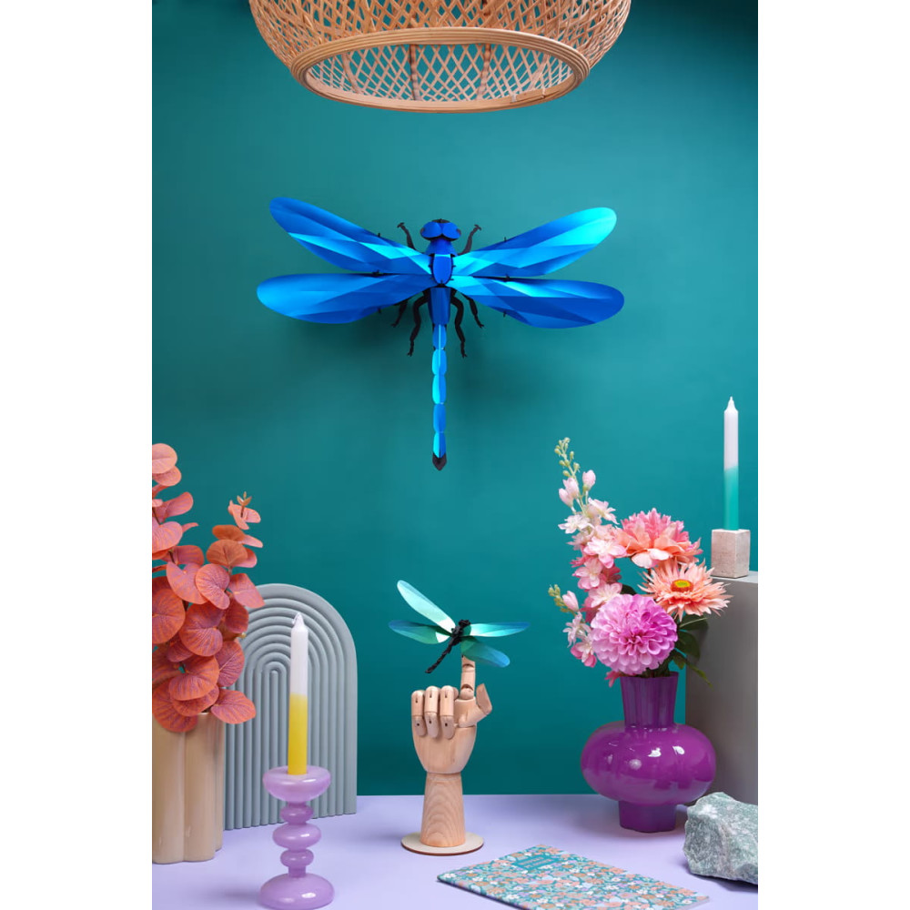 Assembli 3D Paper Giant Dragonfly - Sapphire Blue (55 x 40 x 13 cm)