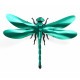 Assembli 3D Paper Giant Dragonfly - Emerald Green Metallic (55 x 40 x 13 cm)