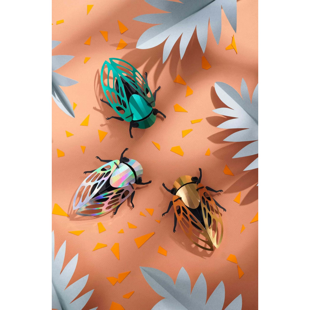 Assembli 3D Paper Cicada - Emerald Green Metallic (11,5 x 9 cm)