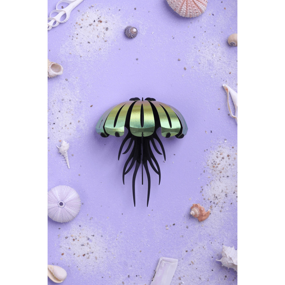 Assembli 3D Paper Jellyfish - Mango Green Metallic (13 x 11 x 6 cm)