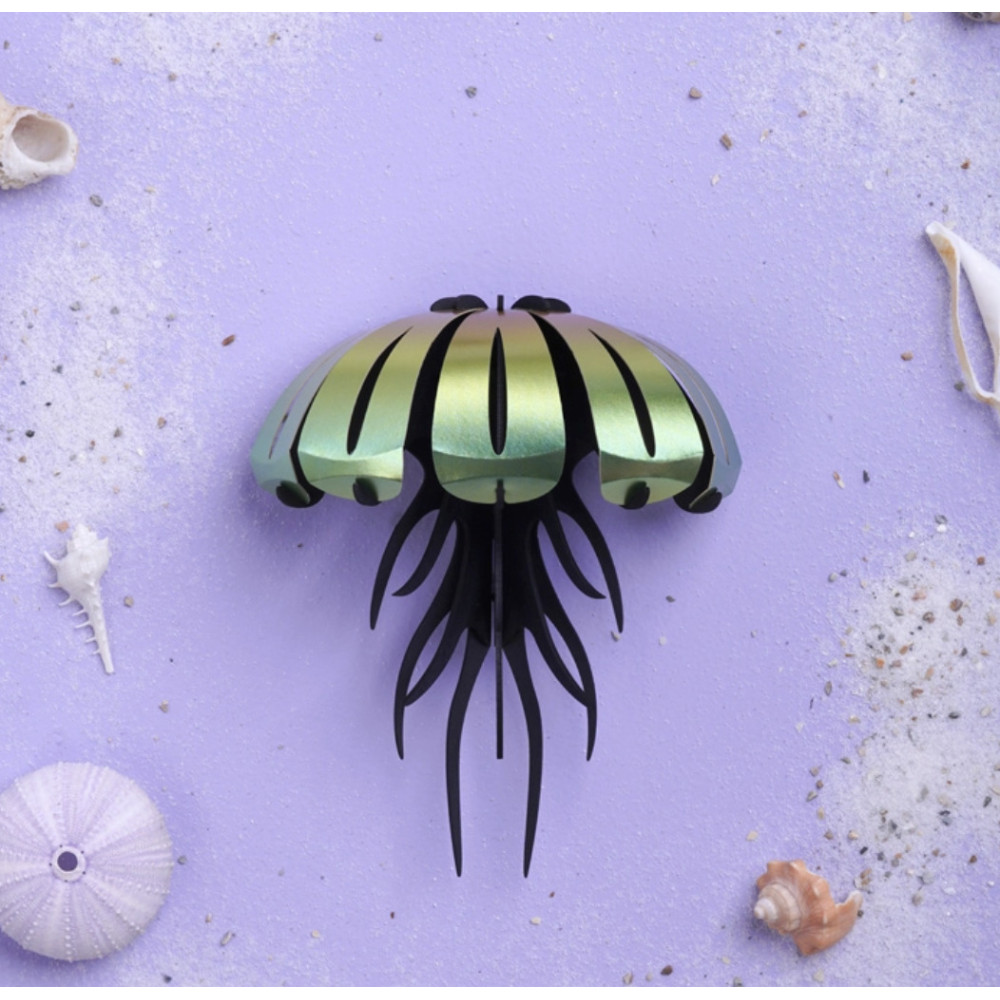 Assembli 3D Paper Jellyfish - Mango Green Metallic (13 x 11 x 6 cm)