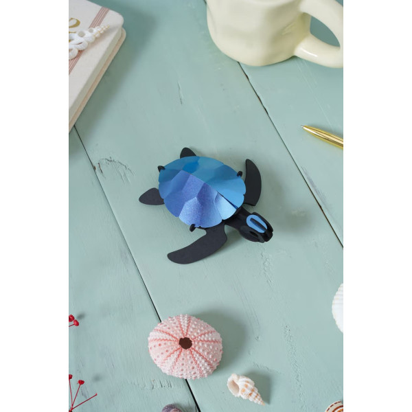 Assembli 3D Paper Sea Turtle baby - Azure Blue Metallic (10,5 x 10 x 4 cm)