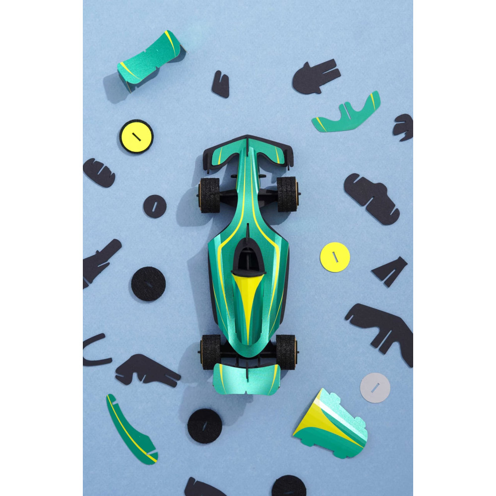 Assembli 3D Paper Race Car - Racing Green (19,5 x 8 cm)