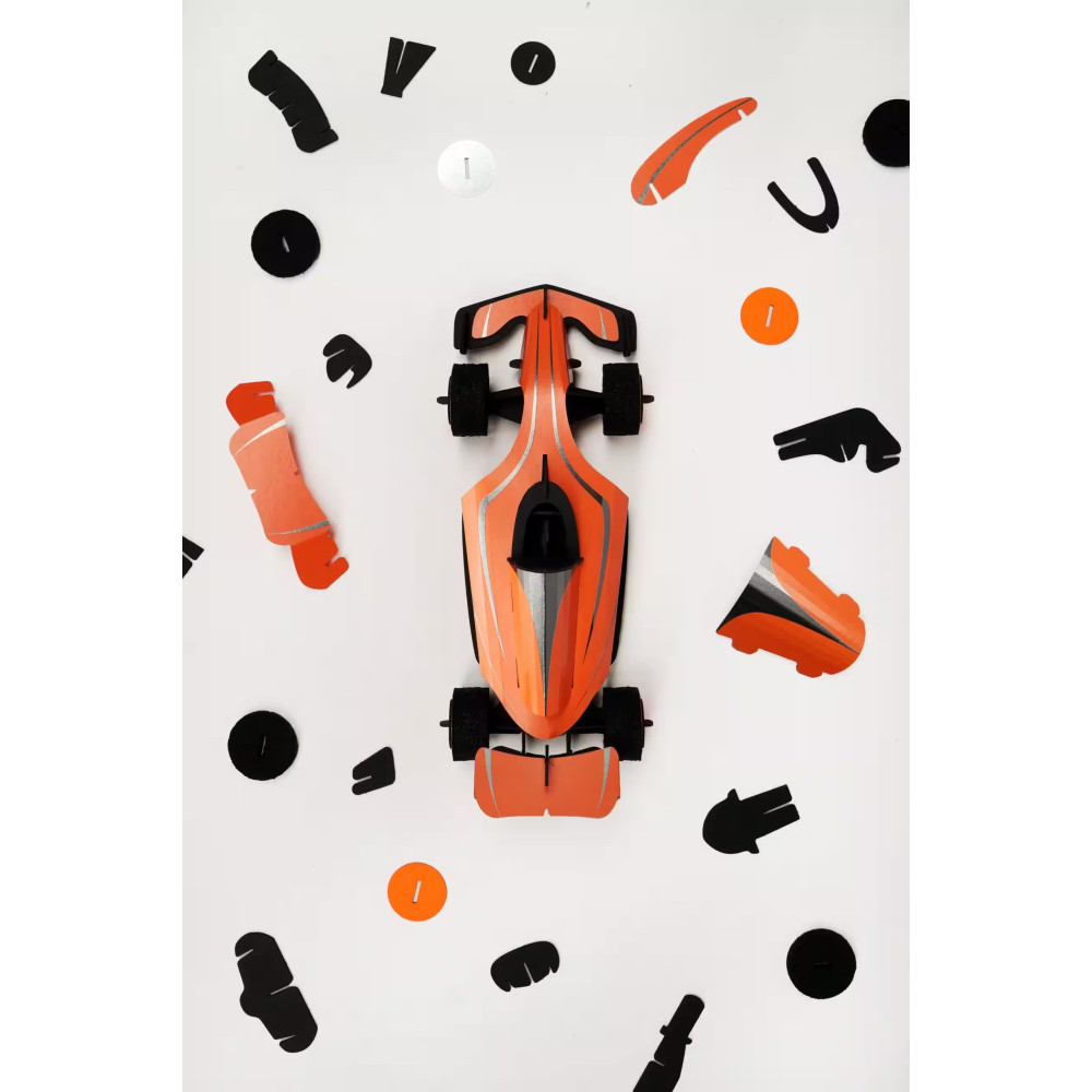 Assembli 3D Paper Race Car - Flaming Orange (19,5 x 8 cm)