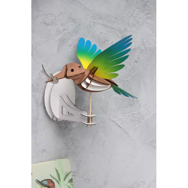 Assembli 3D Paper Kingfisher - Yellow Blue (18 x 20 x 10 cm)