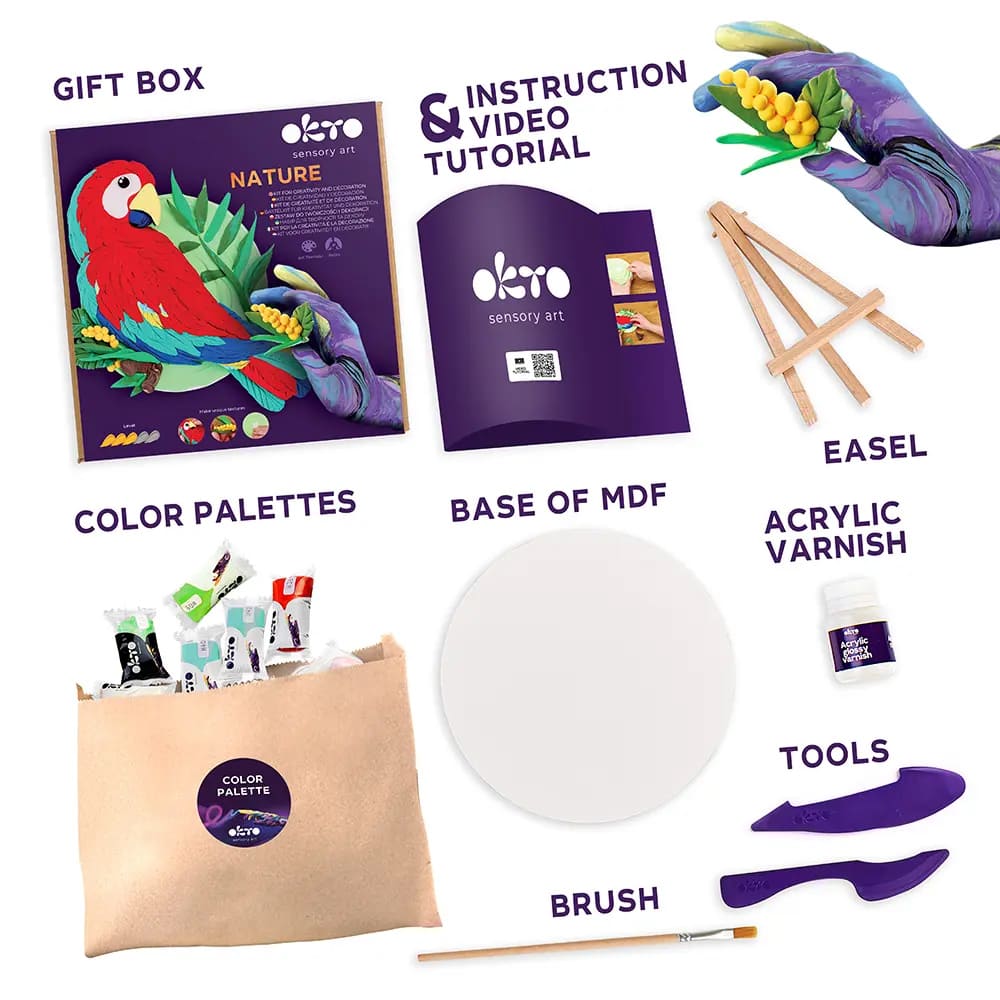 DIY Δημιουργικό Σετ Ζωγραφικής 3D με Πηλό Παπαγάλος Μακάο