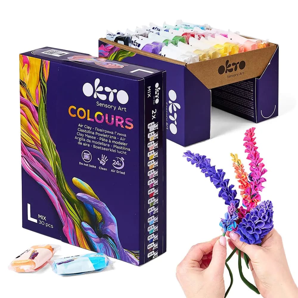 Σετ 30 τμχ Πηλό Αέρα σε 15 Χρώματα