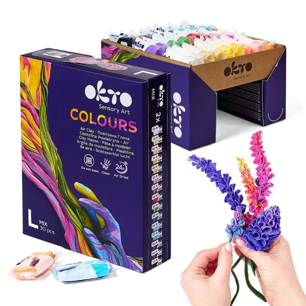 Σετ 30 τμχ Πηλό Αέρα σε 15 Χρώματα