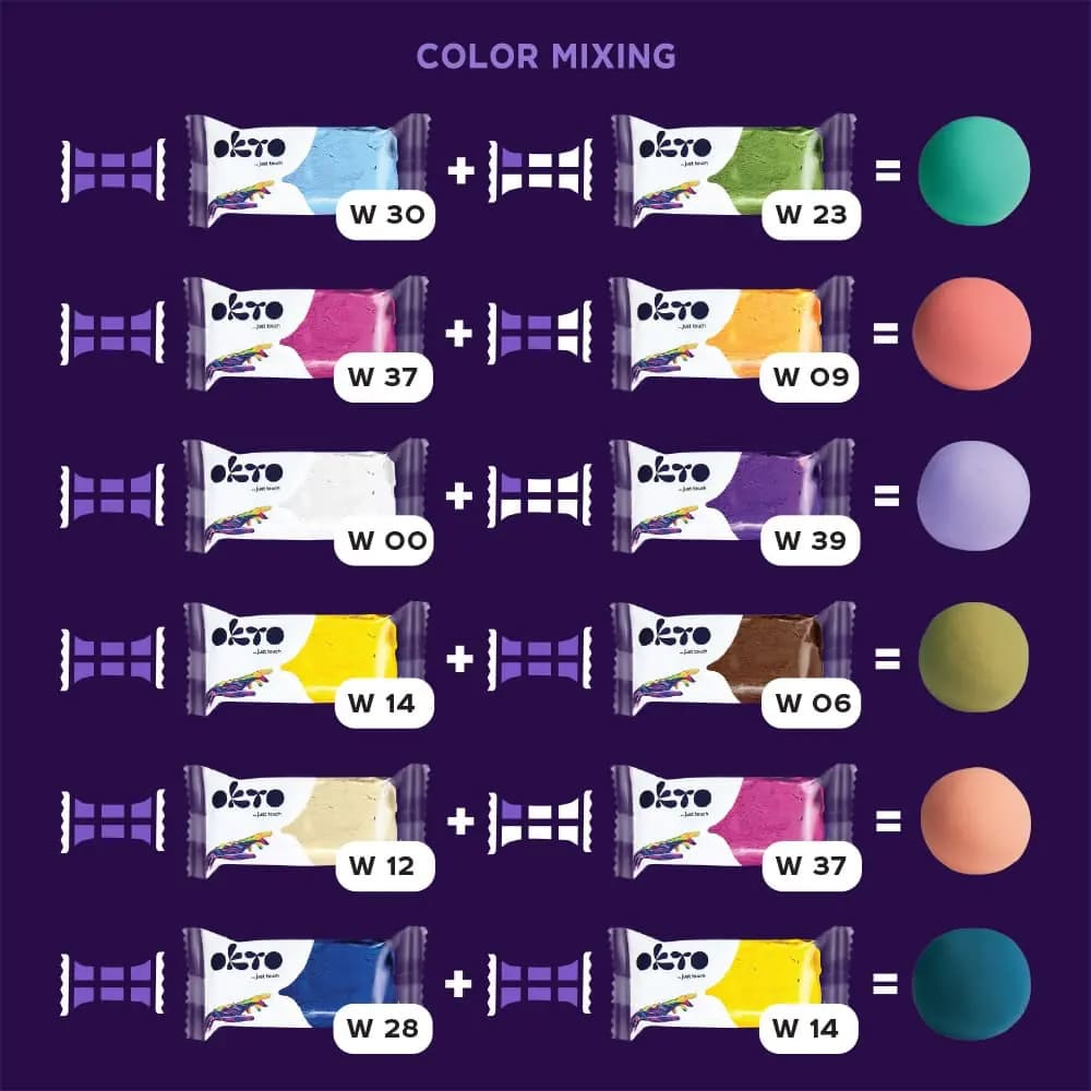 Σετ 30 τμχ Πηλό Αέρα σε 15 Χρώματα