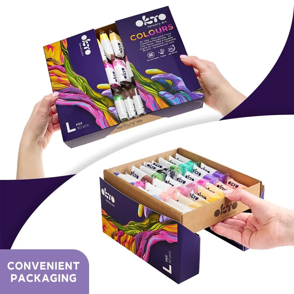 Σετ 30 τμχ Πηλό Αέρα σε 15 Χρώματα