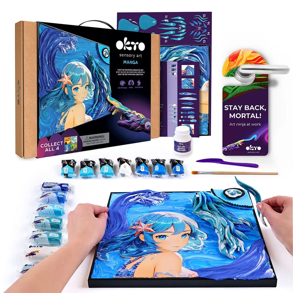 DIY Δημιουργικό Σετ Ζωγραφικής 3D με Πηλό Manga το Στοιχείο του Νερού