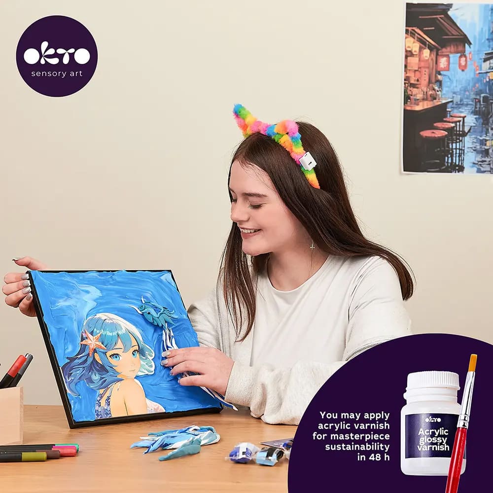 DIY Δημιουργικό Σετ Ζωγραφικής 3D με Πηλό Manga το Στοιχείο του Νερού