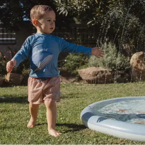 Little Dutch Φουσκωτό Στρώμα Παιχνιδιού Sprinkler Ocean World Μπλε 150 εκ.