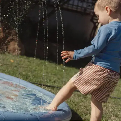 Little Dutch Φουσκωτό Στρώμα Παιχνιδιού Sprinkler Ocean World Μπλε 150 εκ.