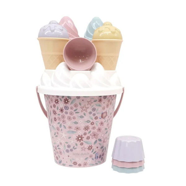 Little Dutch Σετ Κουβαδάκια Παραλίας 14τμχ Ice Cream Dreamy Mermaid Ροζ