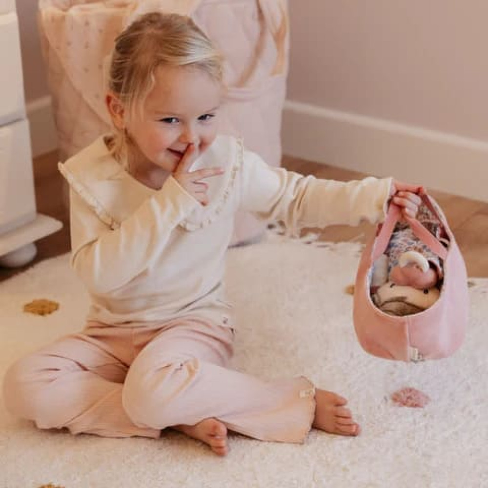 Little Dutch Υφασμάτινο Μωρό σε Καλαθούνα Rosa (30εκ)
