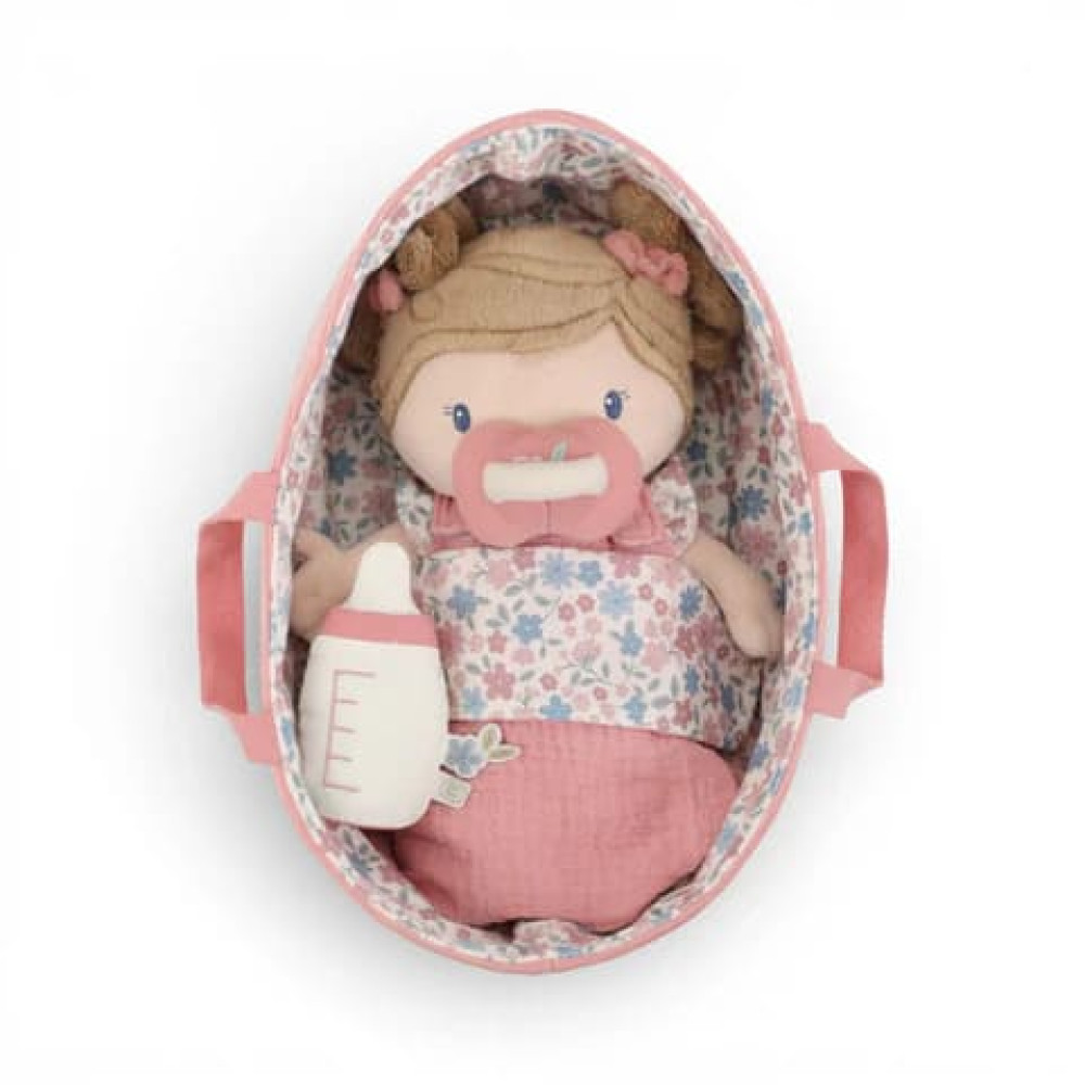Little Dutch Υφασμάτινο Μωρό σε Καλαθούνα Rosa (30εκ)