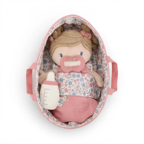 Little Dutch Υφασμάτινο Μωρό σε Καλαθούνα Rosa (30εκ)