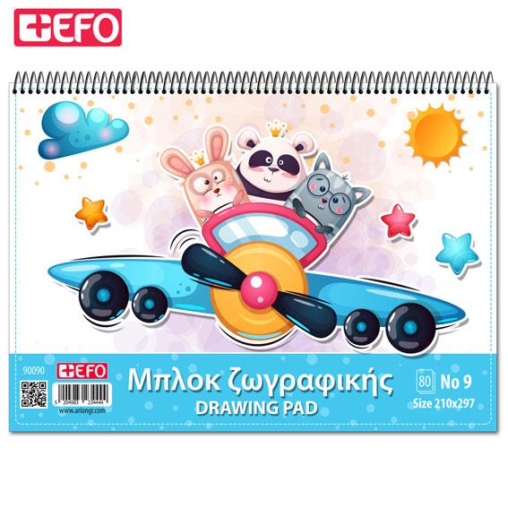 +Efo Μπλοκ Ζωγραφικής Α4 Νο9 80 φύλλα Cartoon