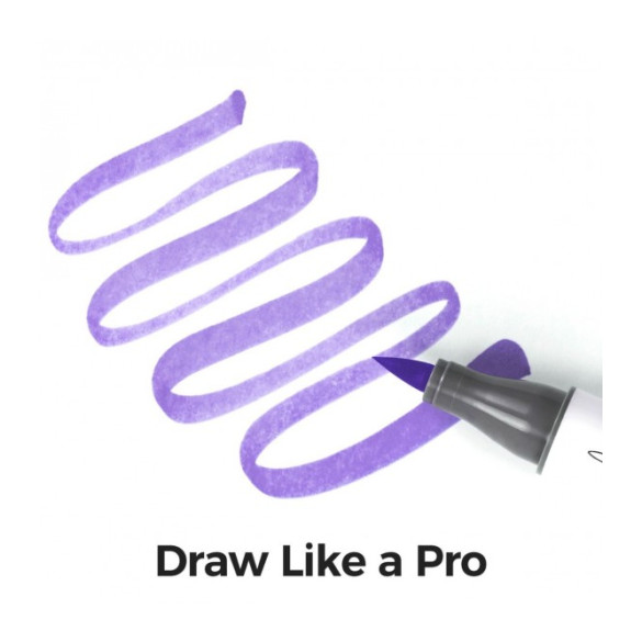 Ohuhu Honolulu Σετ 6 Μαρκαδόρων Αλκοόλης Brush & Chisel - Purple Tones
