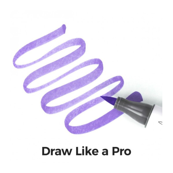 Ohuhu Honolulu Σετ 6 Μαρκαδόρων Αλκοόλης Brush & Chisel - Purple Tones