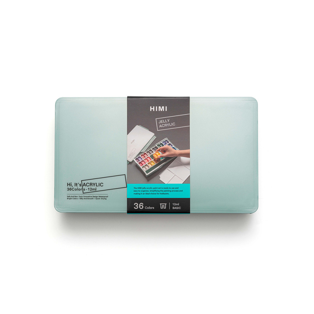 HIMI Twin Cup Jelly Acrylic Σετ 36 Χρωμάτων Pearl Green Case