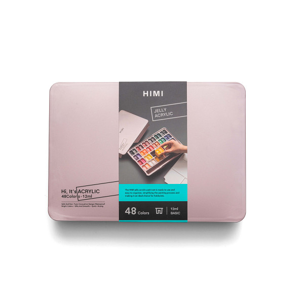 HIMI Twin Cup Jelly Acrylic Σετ 48 Χρωμάτων Pearl Pink Case